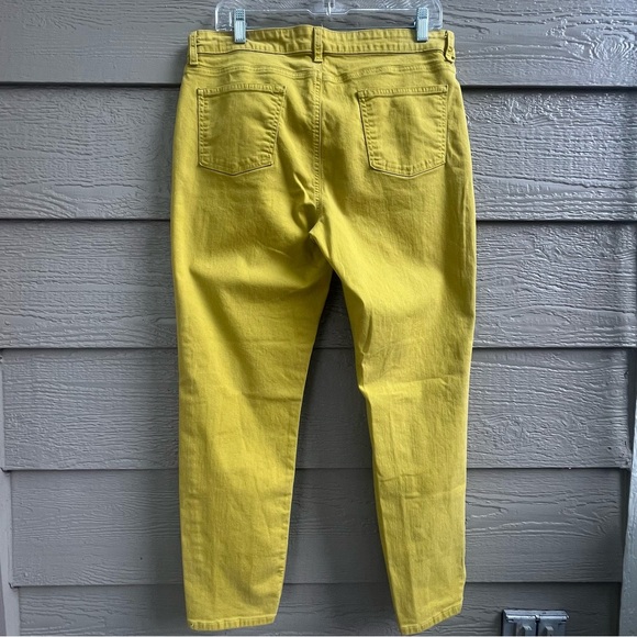 Eileen Fisher Organic Cotton Jean Parrot Mustard Yellow Women 12 Stretch 34x27.5 - Picture 6 of 10